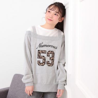 ナンバリングレイヤード風プルオーバー