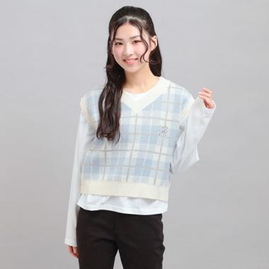 【セットアイテム】ニットベスト＋ロンT