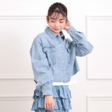 【セットアイテム】短丈デニムシャツ＋ロンT