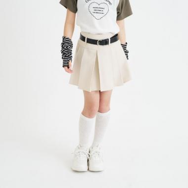 ベルトつきプリーツミニスカート