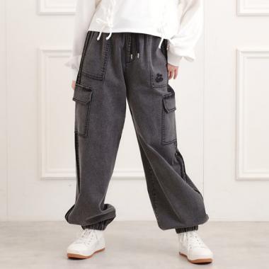 ラインデニムカーゴパンツ