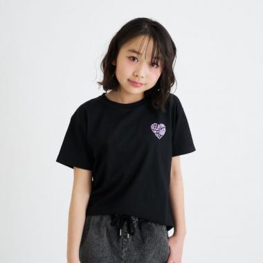 【デイリープライス】バックハートラメロゴ半袖Tシャツ