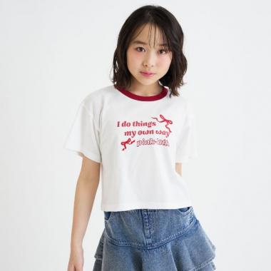 【デイリープライス】リボンリンガー半袖Tシャツ