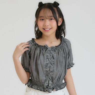 レースアップオフショルブラウス