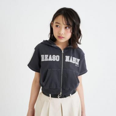 ダブルZIPミニウラケ半袖パーカー