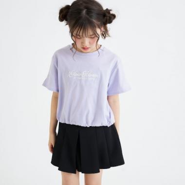 裾ドロストりぼんタック半袖Tシャツ