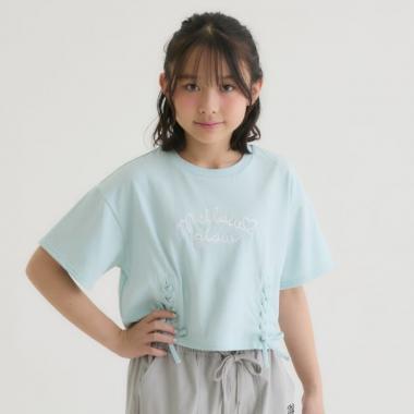 アソート柄レースアップ半袖Tシャツ