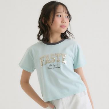 【接触冷感】キラキラカレッジリンガー半袖Tシャツ