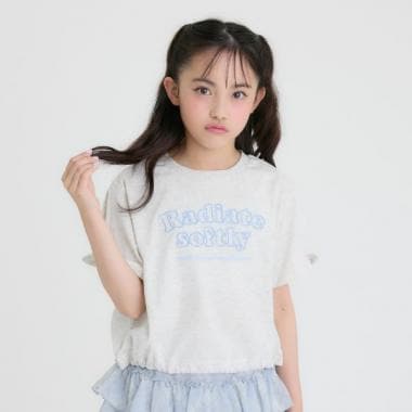【接触冷感】袖あきリボン半袖Tシャツ