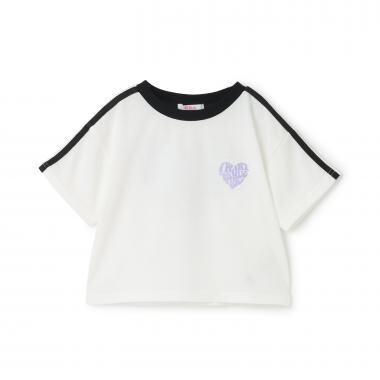 【接触冷感】ハート袖ライン半袖Tシャツ