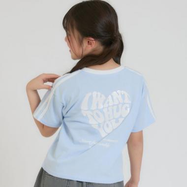 【接触冷感】ハート袖ライン半袖Tシャツ