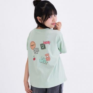 【デイリープライス】【綿100%】ワッペン風半袖Tシャツ