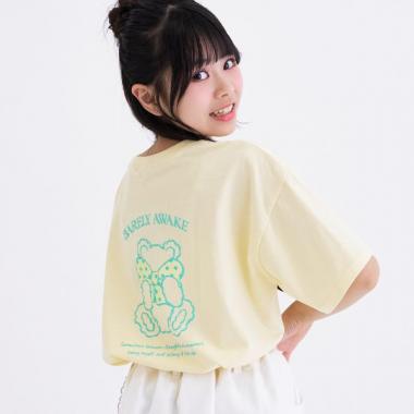 【綿100%】リボンくまちゃん半袖Tシャツ