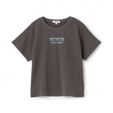 【綿100%】リボンフロッキー半袖T