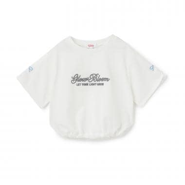 裾ドロストりぼんタック半袖Tシャツ