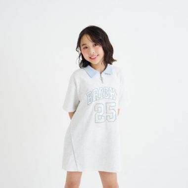 ナンバリングハーフZIPポンチワンピース