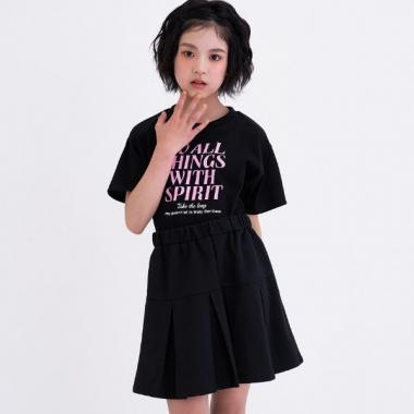 【3way/接触冷感】ロゴ半袖T＋プリーツスカートセットアップ