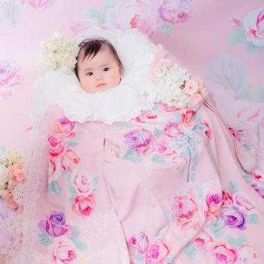 【メゾ ピアノオリジナル祝着】お宮参り・百日祝いライトプラン25カット + こだわり台紙（2面）セット