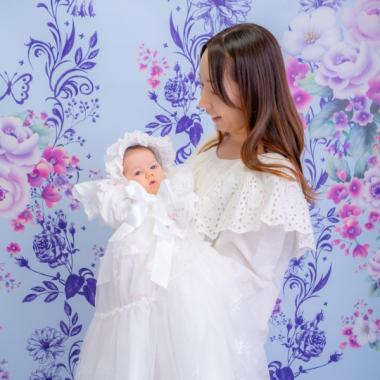 【アナ スイ・ミニオリジナルセレモニードレス】お宮参り・百日祝いライトプラン25カット + こだわり台紙（2面）セット