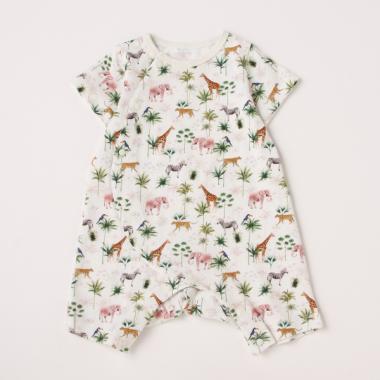 【カーバーオール/ロンパース】【オーシャン＆グラウンド】BOYS総柄新生児ロンパス