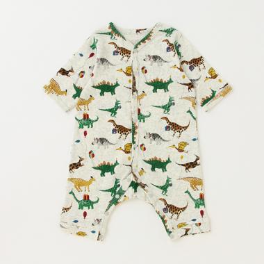 【カーバーオール/ロンパース】【オーシャン＆グラウンド】長袖ロンパス Happy Dinosaur