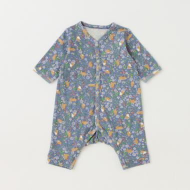 【カーバーオール/ロンパース】【オーシャン＆グラウンド】長袖ロンパス Wild Rabbit