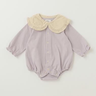 【カーバーオール/ロンパース】【オーシャン＆グラウンド】フリルカラーボディシャツ