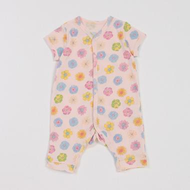 【カーバーオール/ロンパース】【オーシャン＆グラウンド】半袖ロンパス Pressed Flower