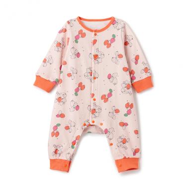 【カーバーオール/ロンパース】【オーシャン＆グラウンド】フルーツ柄新生児ロンパス