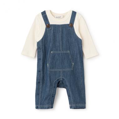 【LaStella】デニムレイヤードロンパス