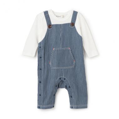 【LaStella】デニムレイヤードロンパス