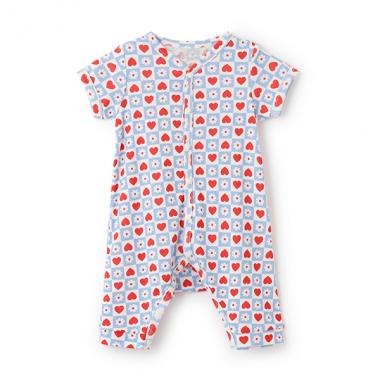 【カーバーオール/ロンパース】【オーシャン＆グラウンド】半袖ロンパス Heart&Flower