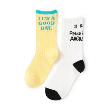 【オーシャン＆グラウンド】ロゴクルーソックス2PSET