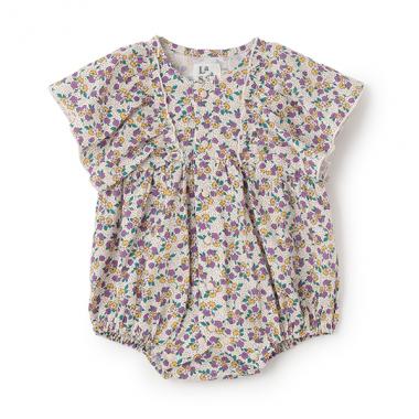 【LaStella】花柄フレアスリーブロンパス