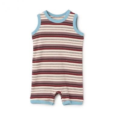 【LaStella】ボーダーノースリーブロンパス