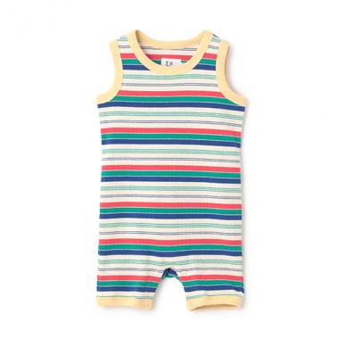 【LaStella】ボーダーノースリーブロンパス