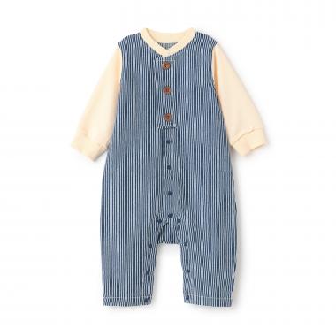 【LaStella】デニムオールレイヤードロンパス