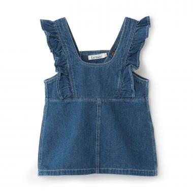 【LaStella】フリルショルダーベビージャンパースカート