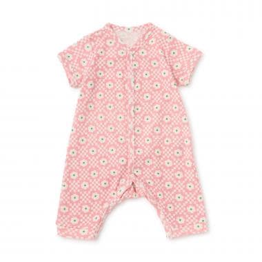 【オーシャン＆グラウンド】半袖ロンパス  Flower Tile