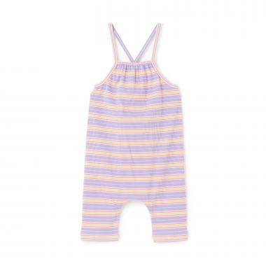 【LaStella】リブボーダーサロペット