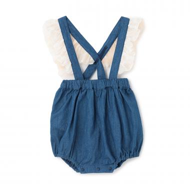 【LaStella】フリルショルダーサロペット