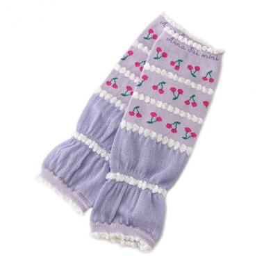 チェリー柄ジャカードベビーレッグウォーマー