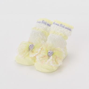 立体リボンクルー丈カップソックス