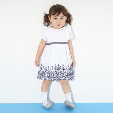 裾スカラ刺しゅうワンピース＋パンツ