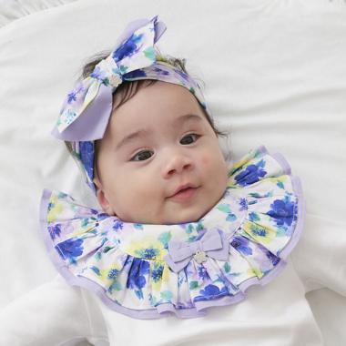 水彩花柄スタイ