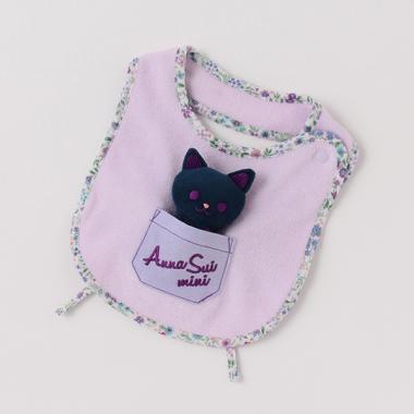 ネコガラガラつきスタイ【日本製】