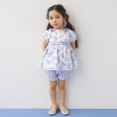 ユニコーン花柄チュニック+カバーパンツ