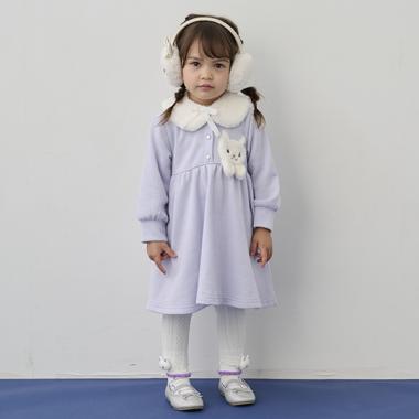 ネコモチーフワンピース+ティペット