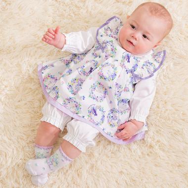 フラワーリース柄チュニック＋2WAYオール