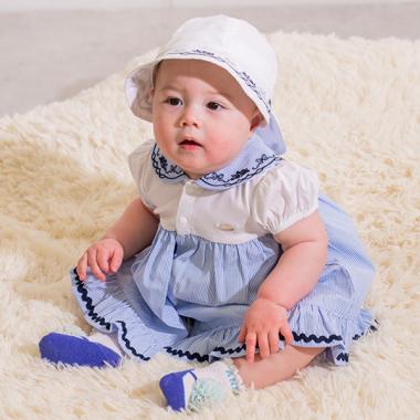 刺繍セーラーカラーロンパース